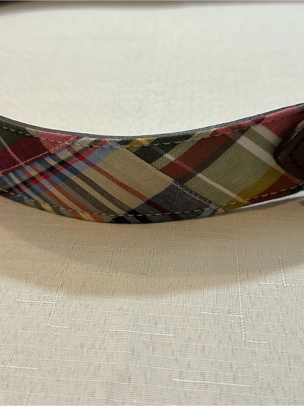 Brooks Brothers 346 Patchwork Madras Leather Belt Size 42